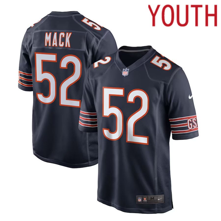 Youth Chicago Bears 52 Khalil Mack Nike Navy Game NFL Jersey
